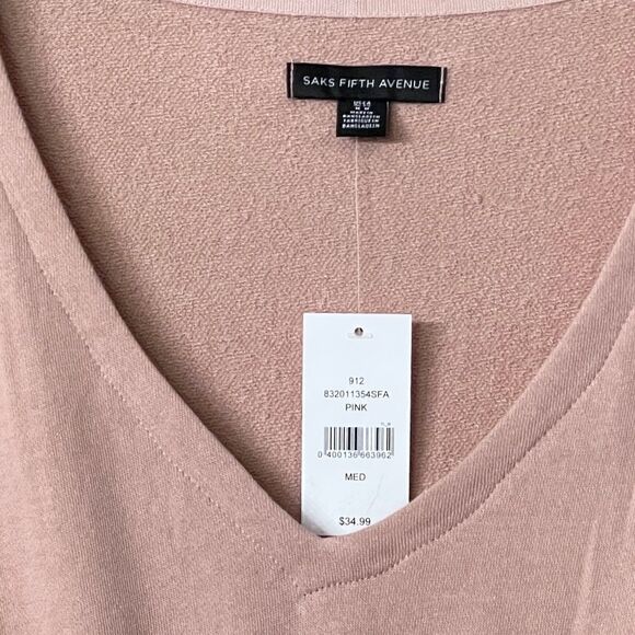 Saks Fifth Avenue V Neck Cotton Top Size M - Picture 4 of 4